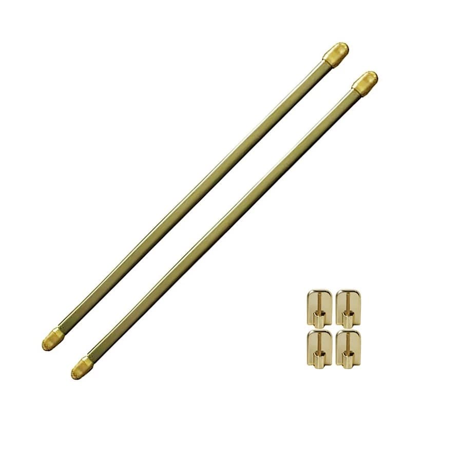 Café Curtain Rods & Adhesive Hooks, Gold